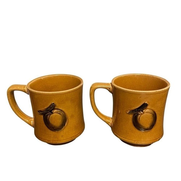 Vintage Harvest Gold Ceramic Tea Coffee Set Fruit Relief Squirrel Finial 5pc - Picture 14 of 16